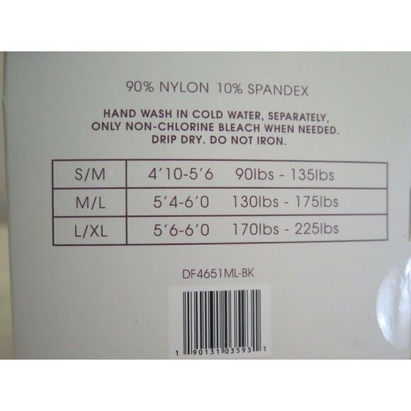 Daisy Fuentes Women's Size M/L Black Opaque Tights, 2 Pairs, 60 Denier - Picture 5 of 5